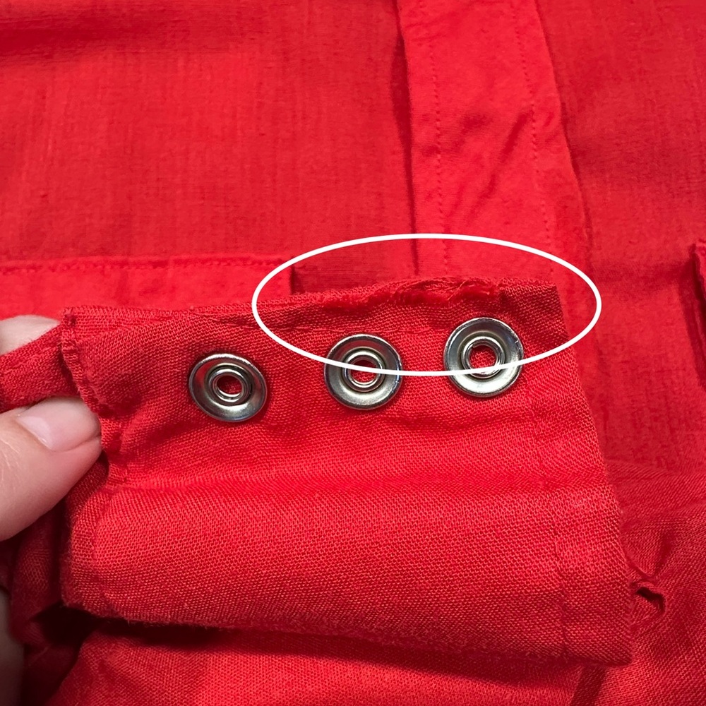 Vintage Red Long Sleeve Snap Button Down Shirt with Western Embroidery - Size XL - Picture 8 of 9